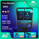 Автомагнитола 6 + 128G для Ford Mondeo 2000-2006, мультимедийная система с GPS-навигацией, 4G, Wi-Fi, BT, Carplay, автомагнитола на Android, без DVD-плеера, 2 Din, стерео