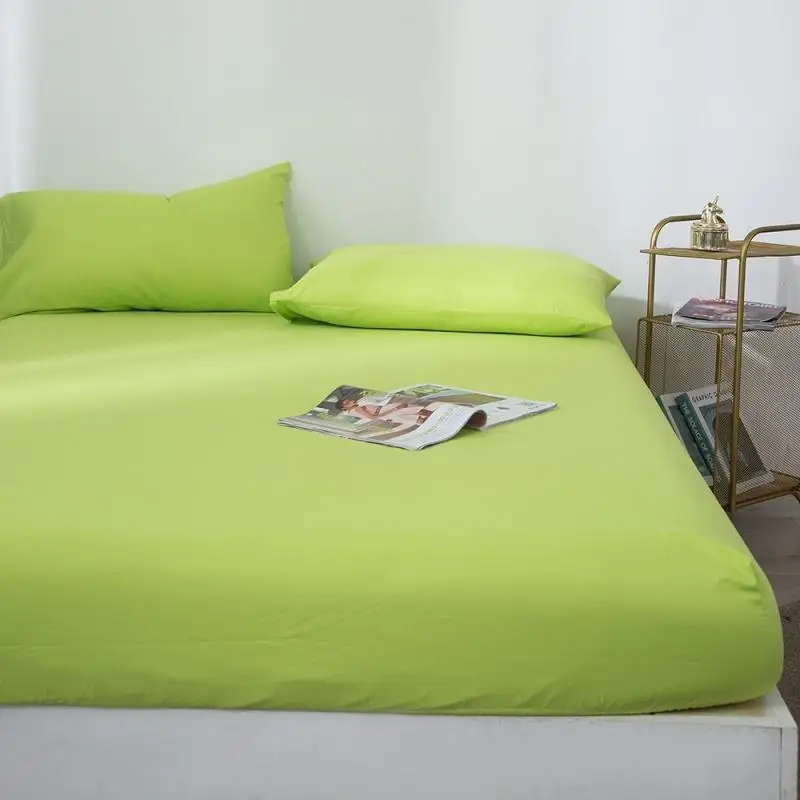 43 Mattress Cover Solid Color Sanding Bedding Linens Bed Sheets With Elastic Band Double Queen Size Bedsheet 1 pcs | Дом и сад