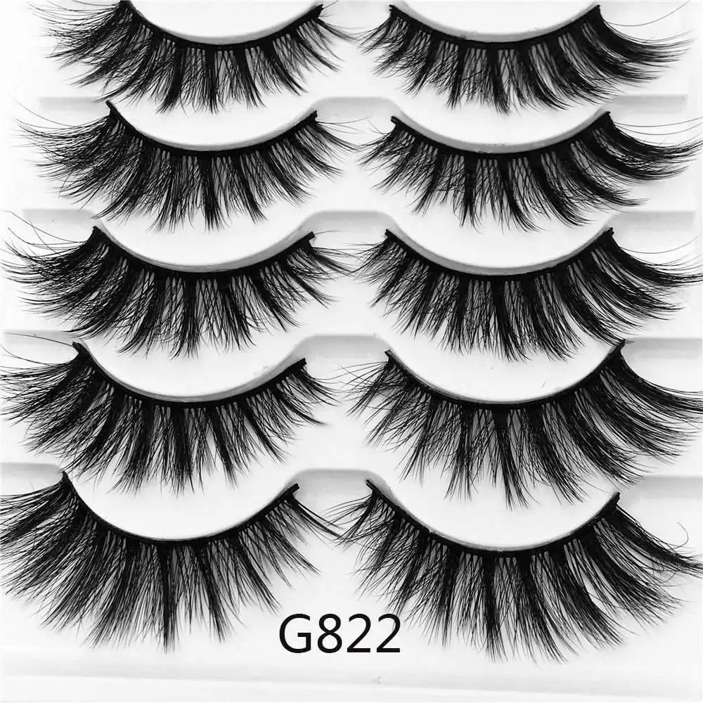 G822 Eyelash variety selection 5 pairs of 3D mink hair false eyelashes thick small beam eyelashes natural cross - Цвет: G822