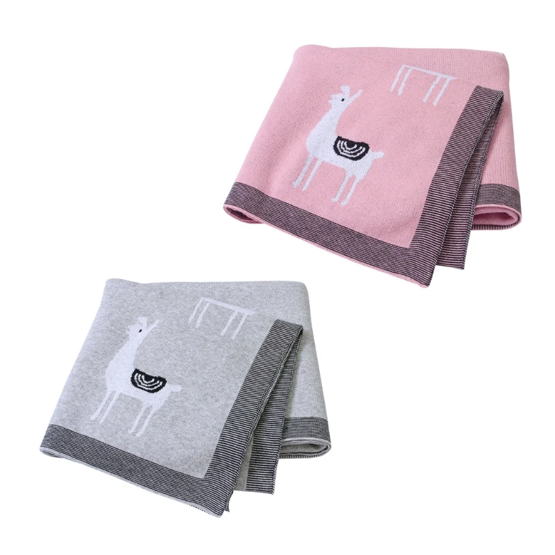 

Baby Blankets Knitted Newborn Swaddle Stroller Bedding Wrap Cartoon Alpaca Quilt