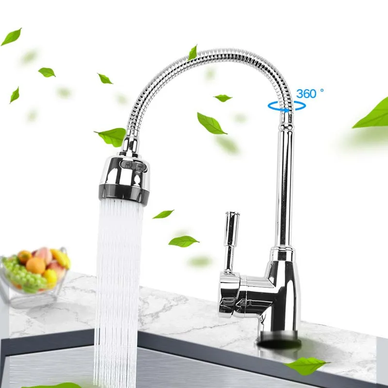 

Kitchen 360Degree Rotatable Spout Single Handle Sink Basin Faucet Adjustable Solid Brass Pull Down Spray Mixer Tap Deck Mounted