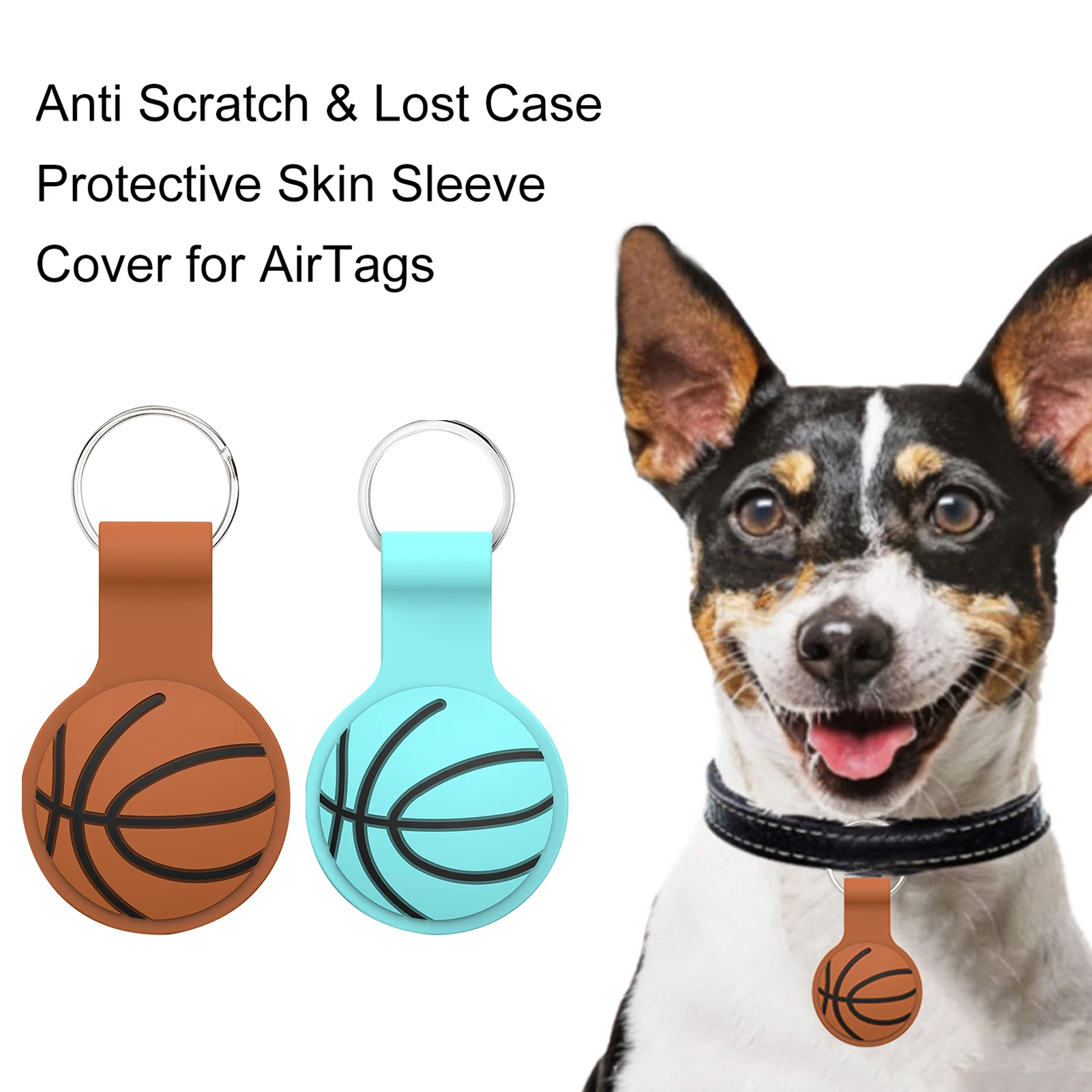 

For AirTags For Iphone Loss Preventer Anti Scratch & Lost Case Protective Skin Sleeve Cover Cartoon Basketball Shockproof Case