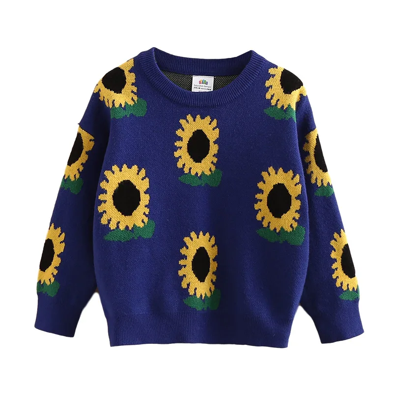 

Baby Flower Sweater New 2021 Autumn Winter Children's Clothing Toddler Kids Causal Pullover Long Sleeve Knitted Tops For Girls