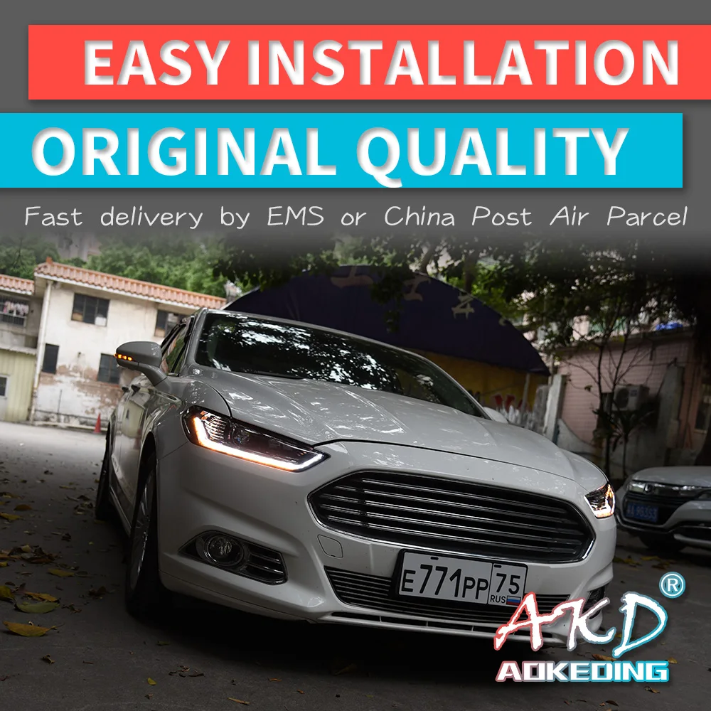 AKD тюнинг автомобильных фар для Ford Mondeo Fusion 2013-2016 светодиодные фары DRL ходовые огни