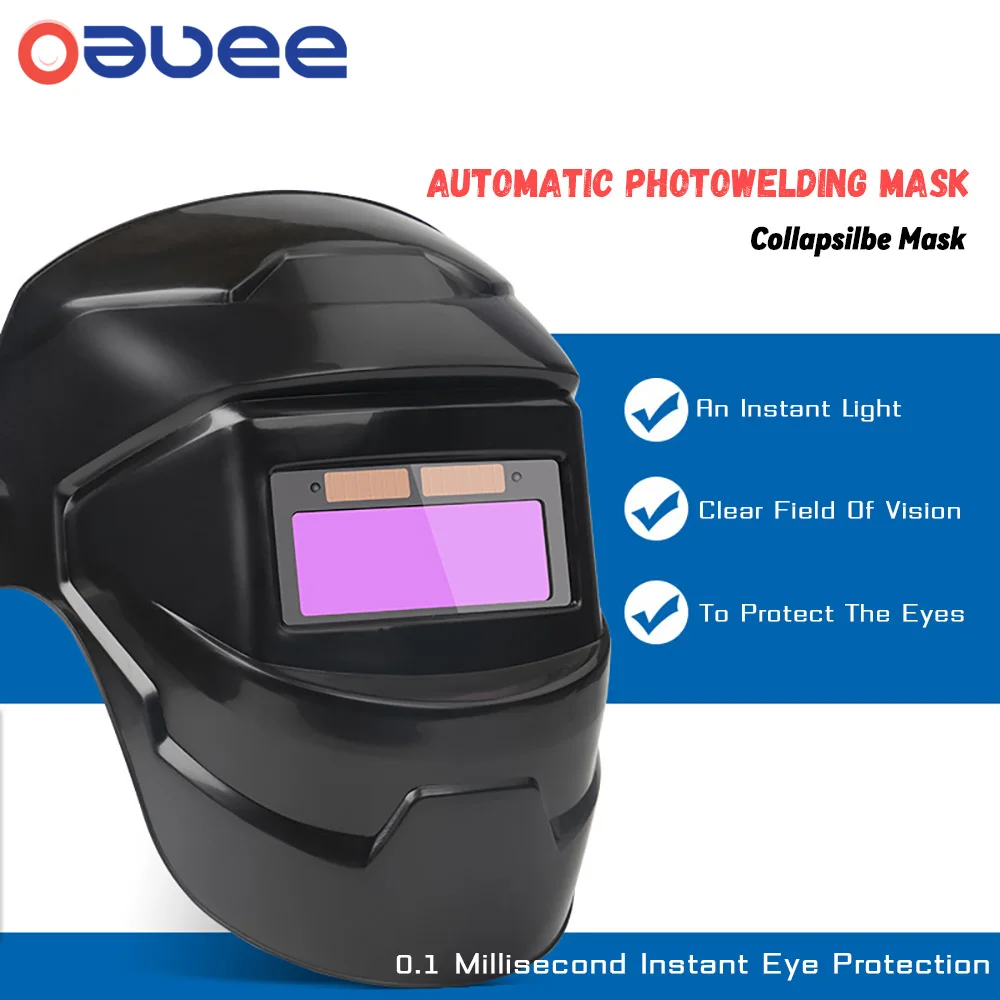 Oauee Welding Helmet Welder Mask Chameleon Large View True Color Solar Power Auto Darkening For Arc Weld Grind Cut | Инструменты
