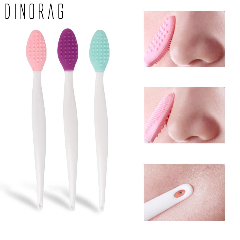 

1Pcs Silicone Nose Brush Soft Double-sided Brush Head Deep Clean Nose Cleaning Blackhead Brush Facial Beauty Clean Tool