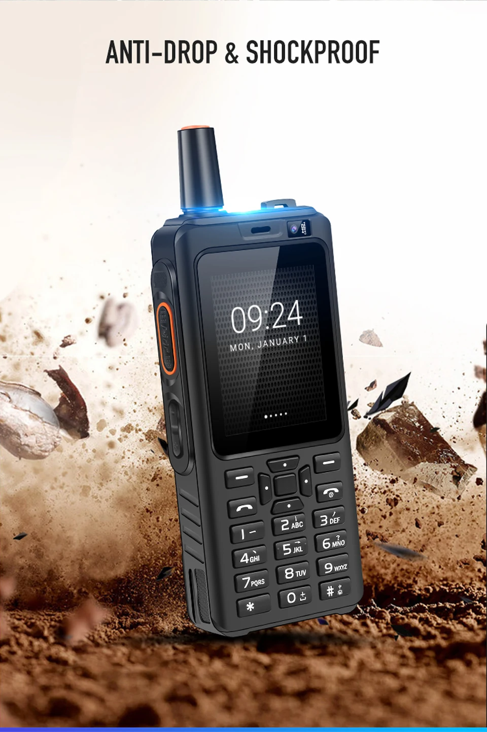 UNIWA Alps F40 Zello мобильный телефон-рация телефон IP65 Водонепроницаемый 2," сенсорный экран 4G LTE MTK6737M четырехъядерный 1 Гб+ 8 Гб Смартфон