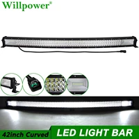 suv car roof 540w 42inch curved thin light bar for jeep dodge chevy 4x4 truck offroad pickup bumper driving lamps led lightbar