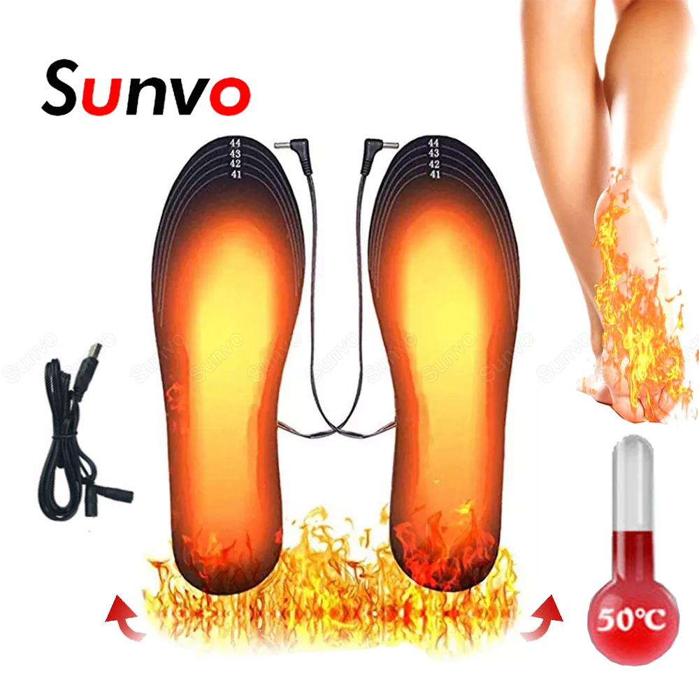 Sunvo теплые стельки для обуви ног Подогреваемые через USB коврик носков