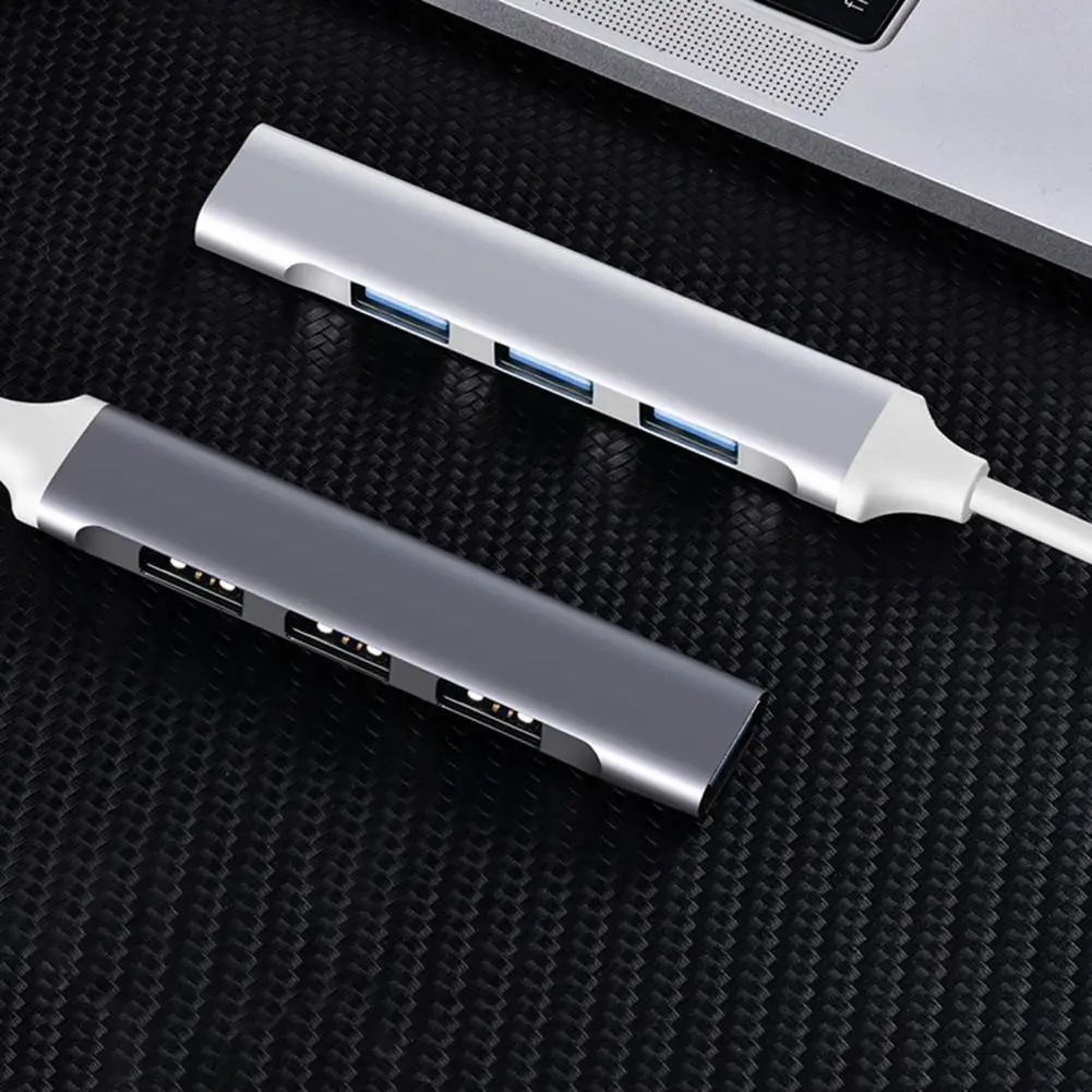 

4 Port Type-C/USB Hub Splitter Adapter OTG Computer Accessories for Mouse Keyboard U Disk