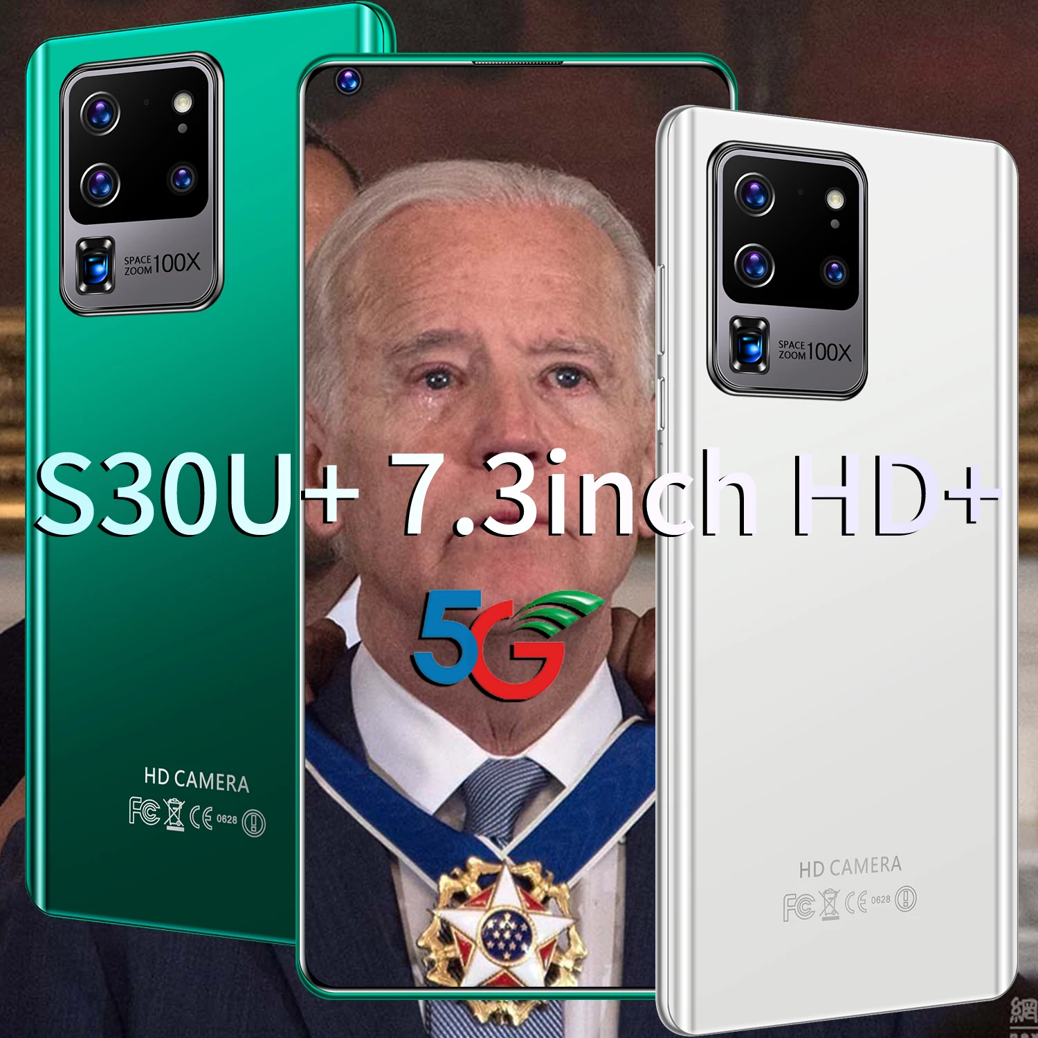 

US President Global Version 2021 Galxy S30U+ HD Smartphone 7.3 Inch 8GB + 512GB Andriod 11 10-core 5600mAh Face Unlock 5G Phone