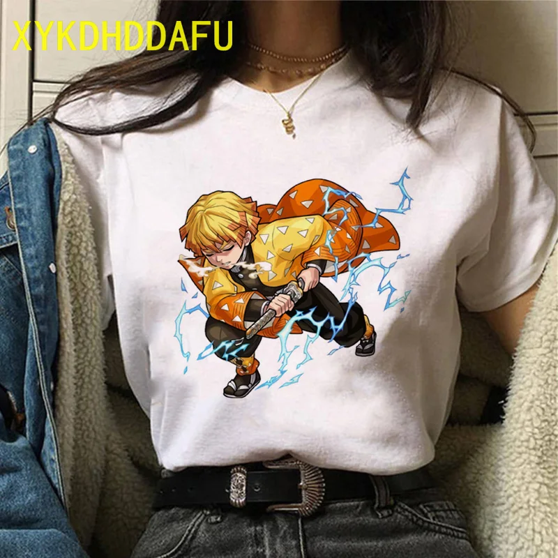 

Demon Slayer Women T Shirt Graphic kawaii Kimetsu No Yaiba Funny T-shirt Tshirt Female Top Tee Japanese Anime Aesthetic Cartoon