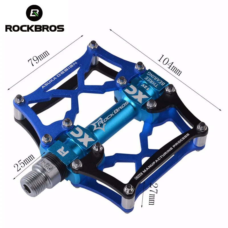 Плоские велосипедные педали ROCKBROS MTB на платформе разноцветные BMX для активного