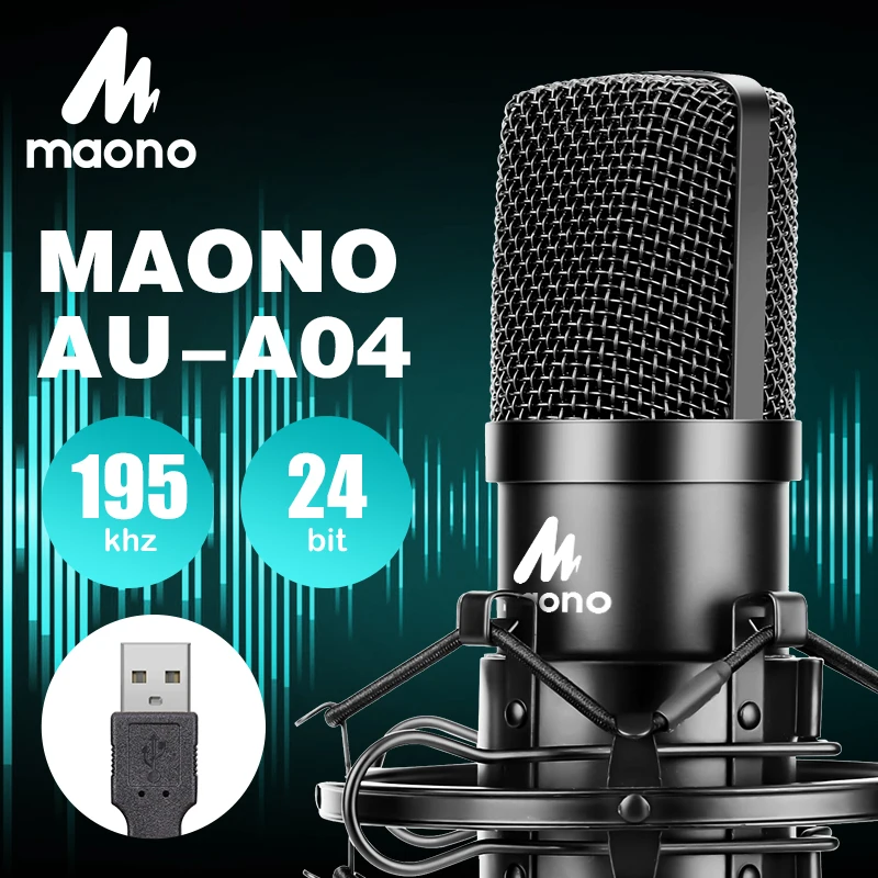 Микрофон MAONO AU A04 usb для компьютера Студийный конденсаторный микрофон