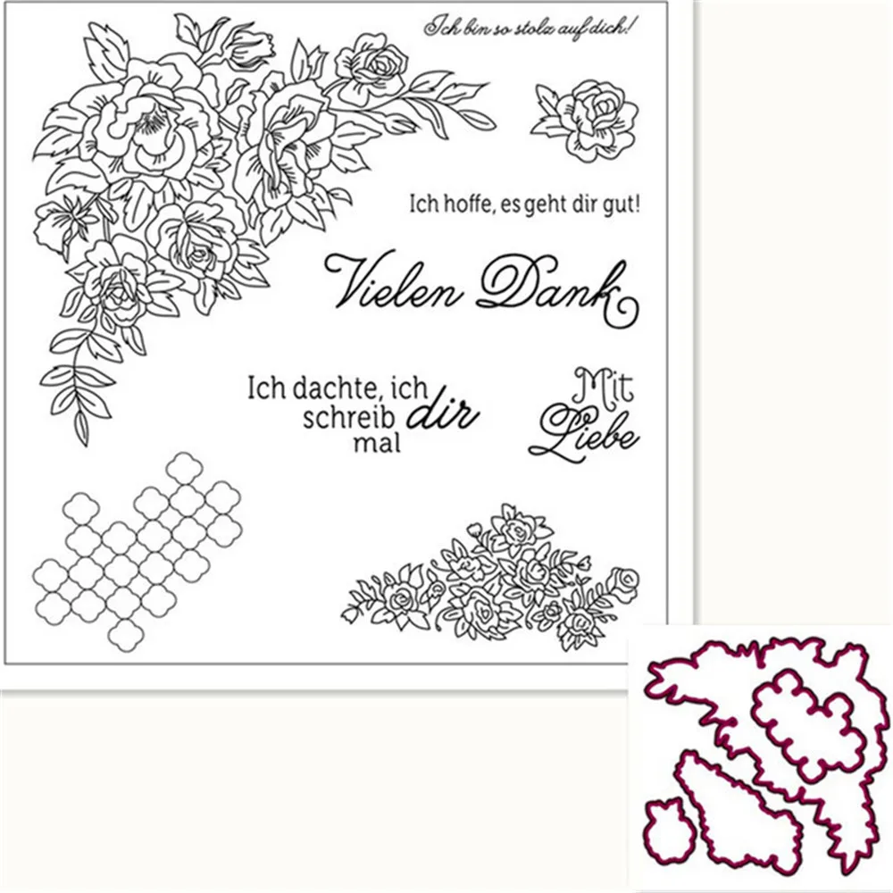 

German Metal Cutting Dies and Stamp For DIY Scrapbooking Flower Embossing Paper Card Album Making Decorative Craft Die German