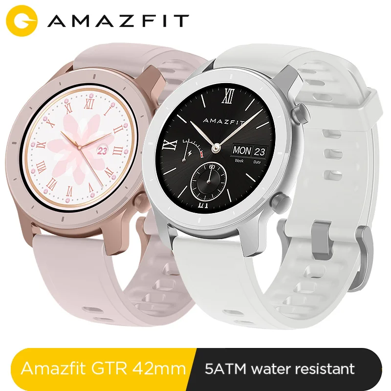 В наличии глобальная версия Новые Amazfit GTR 42 мм умные часы 5ATM Smartwatch 12 дней батарея GPS
