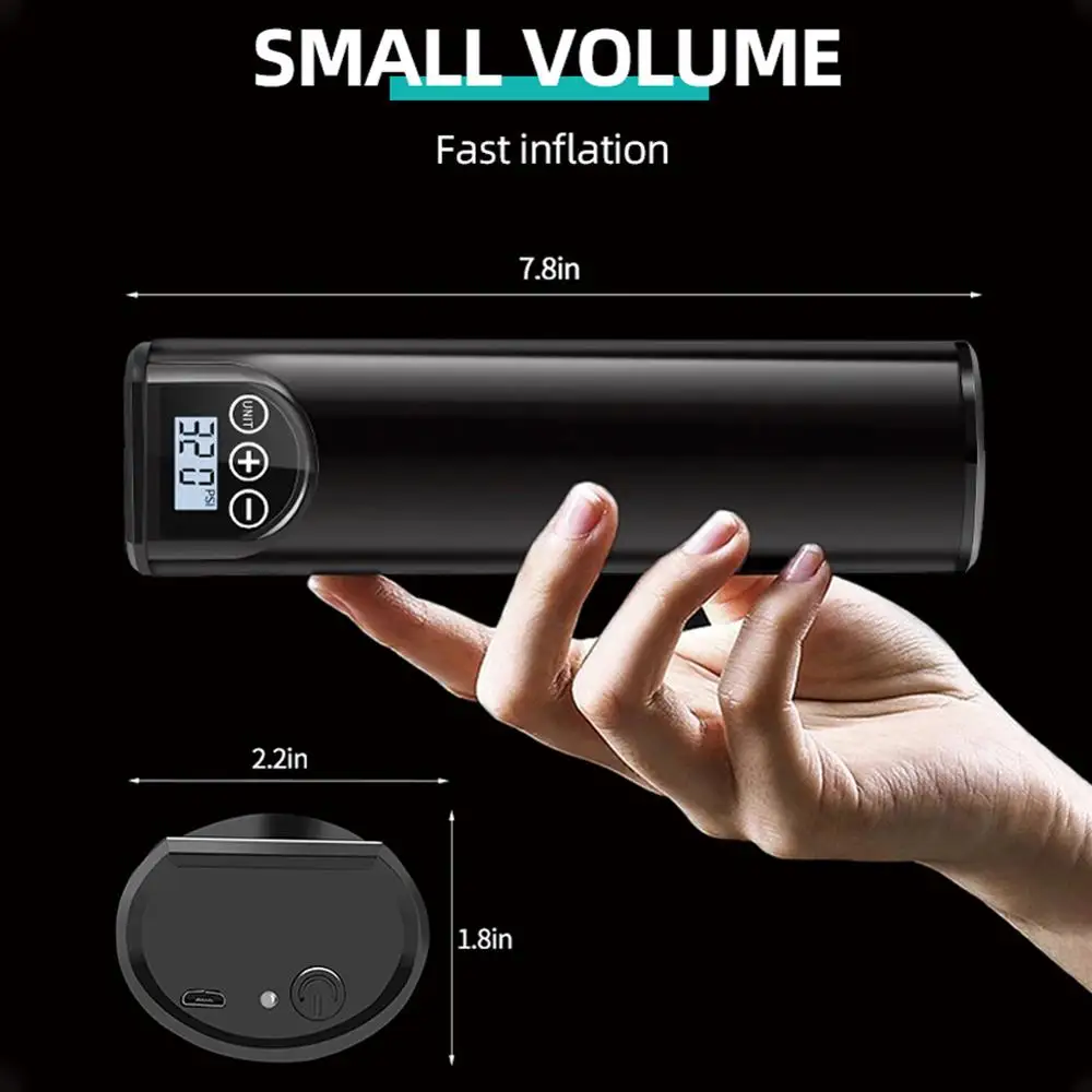 Car Electric Air Pump Rim Digital Display Rechargeable 12V 150PSI Portable Wireless Tire Inflator | Автомобили и мотоциклы