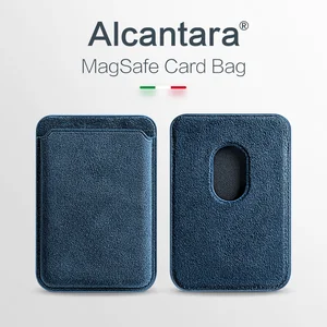 sancore alcantara wallet with for magsafe magnetic card bag for iphone 12 12pro 12pro max 12mini case back cover card holder free global shipping
