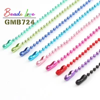 10pcslot 1 5mm ball bead chains fits key chaindollslabel hand tag connector for diy necklace jewelry making findings 60cm