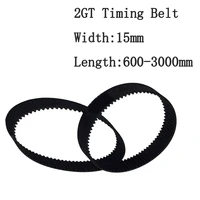 2pcsset 2gt timing belt customization closed loop gt2 timing belt width 15mm length 600 3000mm 3d printer toothed conveyor belt