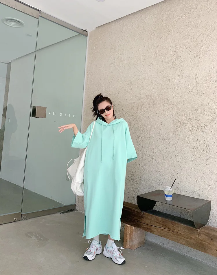 

Women Long Hoodie Sweatshirt New 2021 fashion Long Sleeve oversize Hoody Dress Sudadera MuT093