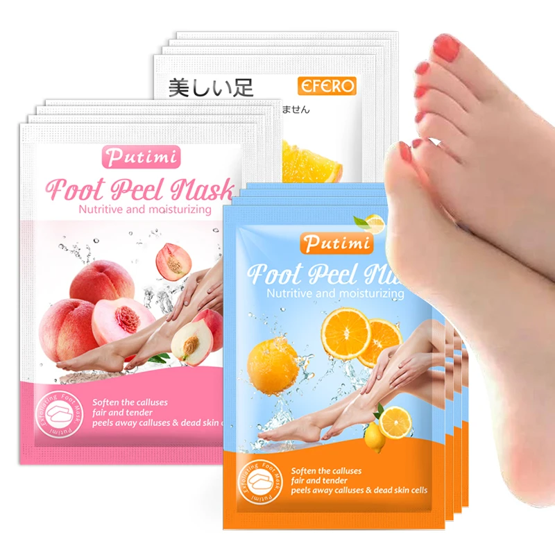 

PUTIMI 3pair Moisturizer Foot Mask Peel Exfoliation Dead Skin Remover Foot Mask Nourishing Whitening Feet Mask Pedicure Socks