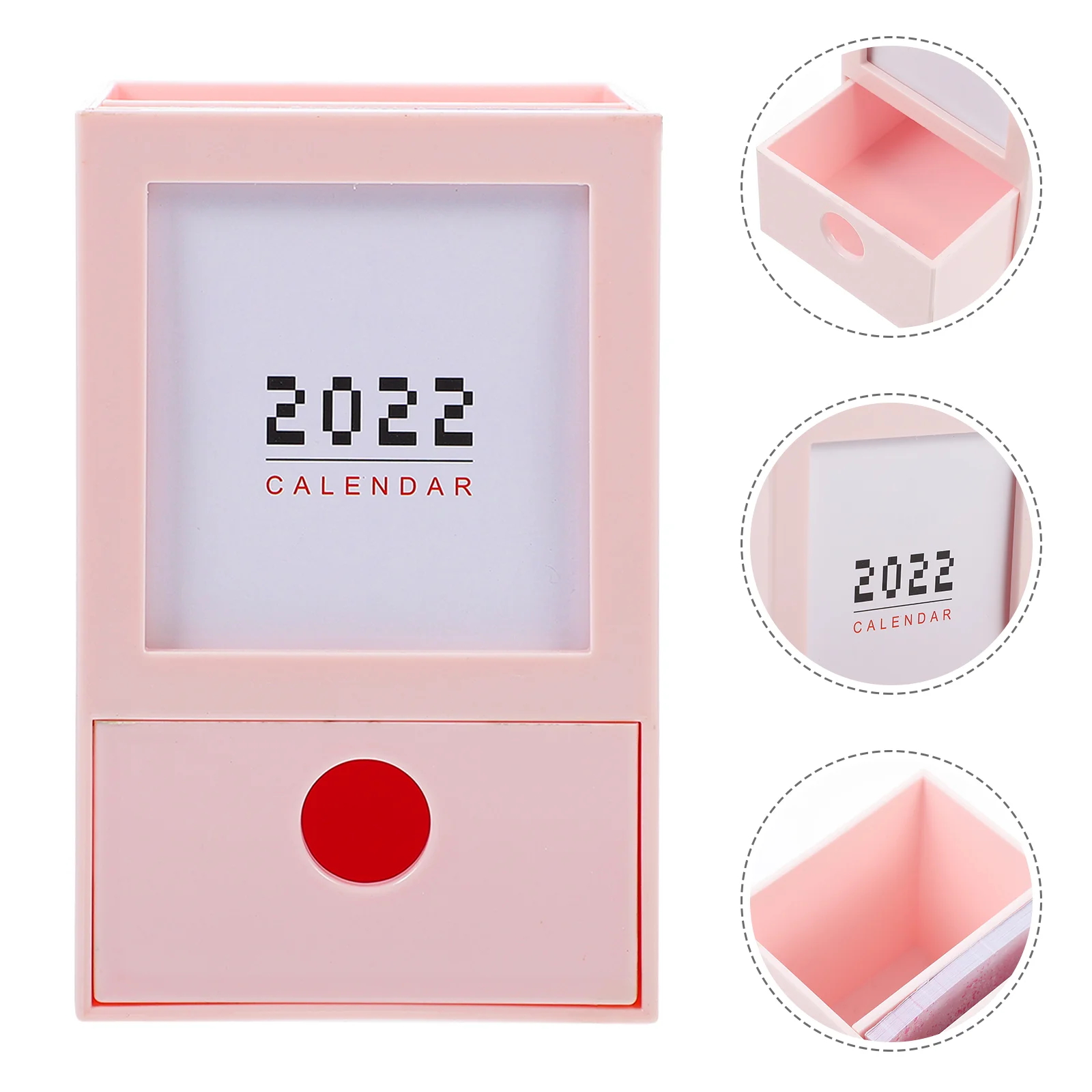 

1Pc Desktop Storage Box Time Planning 2022 Desktop Calendar Pen Storage Box