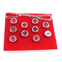 1 set anime red cloud sharingan ring 10pcs opening rings with box and chain gift