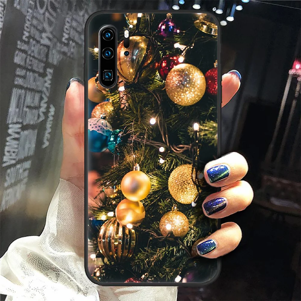 

Merry Christmas tree Phone Case Cover Hull For Huawei P8 P9 P10 P20 P30 P40 Lite Pro Plus smart Z 2019 black back pretty prime