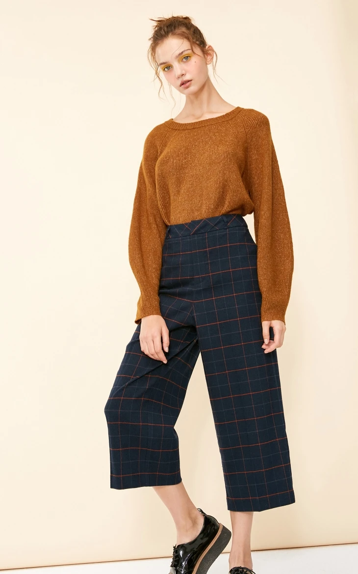 Vero Moda Новые брюки женские поступления повседневные клетчатые широкие укороченные брюки | 31836J528