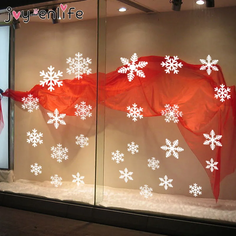 White Snowflake Sticker Decoration Set for Glass Windows - Kids Room Christmas Wall Stickers - Home Decals Decoration for New Year image 5