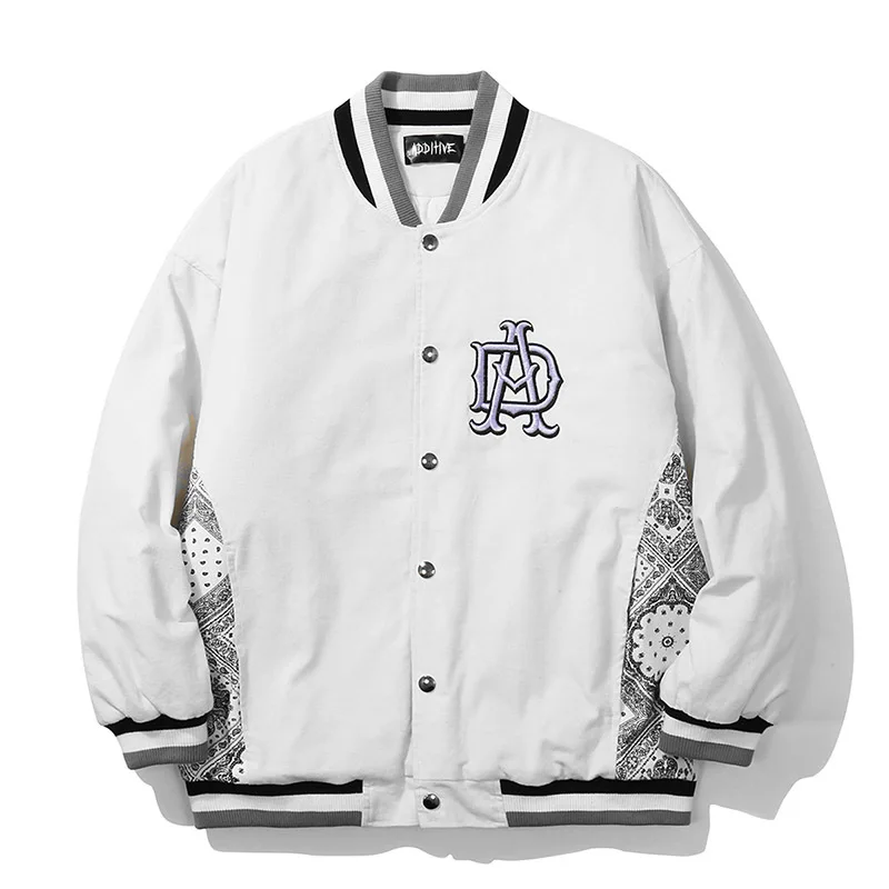 

2021 New Patchwork Extra Thick Baseball Jacket Jacket Men Women Hip-hop Popular Logo Couples Padded Jacket