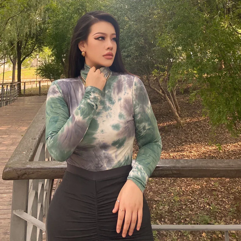 

Женский комбинезон с длинным рукавом, элегантный повседневный Облегающий комбинезон с длинным рукавом и высоким воротником, Осень-зима