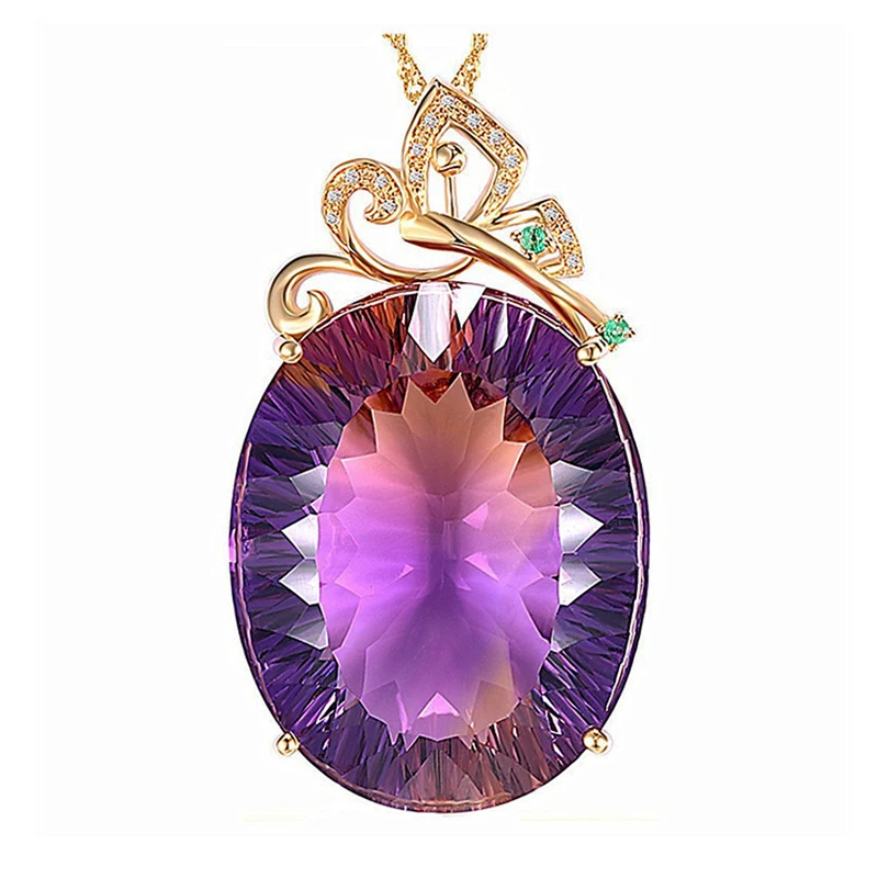 RICKI роскошный модный кулон золотого цвета ожерелье с фиолетовыми стразами Чокеры