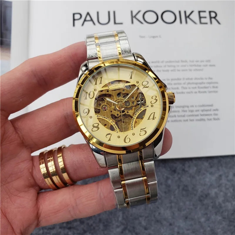 

Foreign Trade net quick sale explosive fashion exquisite fully automatic mechanical steel band watch