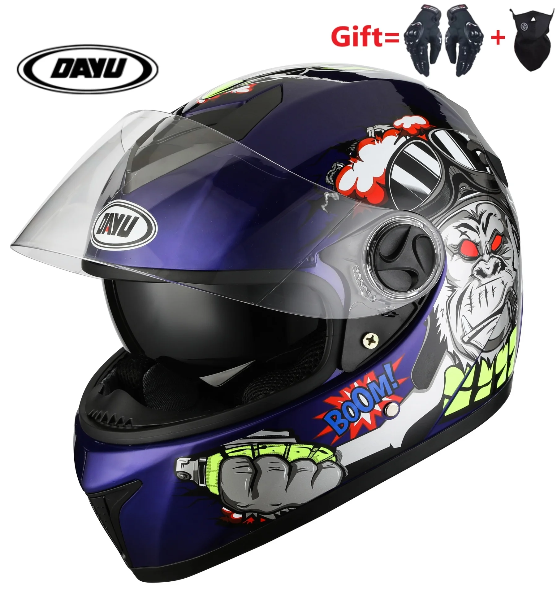 

2 подарки профессиональный гоночный шлем модульный с двойными линзами мотоциклетный шлем полный уход за кожей лица Casco Capacete размеры S M L XL дл...
