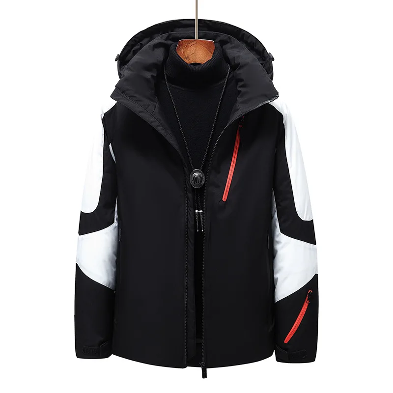 Fall Winter Waterproof Warm Jackets White Duck Down Removable Hooded Man Coat Men Down Jacket Men Winter Warm Jackets Stylish