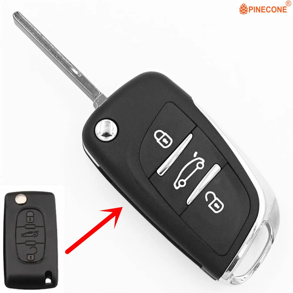 Pinecone для ключа чехол peugeot 307 308 408 CE0536 3 кнопки модифицированный дистанционный ключ