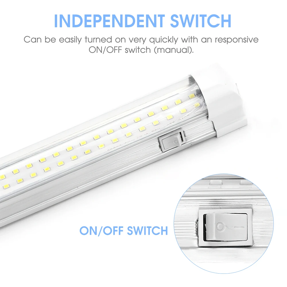 Barra de luz LED de 72 LEDs para armario, lámpara de cama de 12V para debajo del armario, luz nocturna para vehículo recreativo, armario, escaleras, cocina y dormitorio