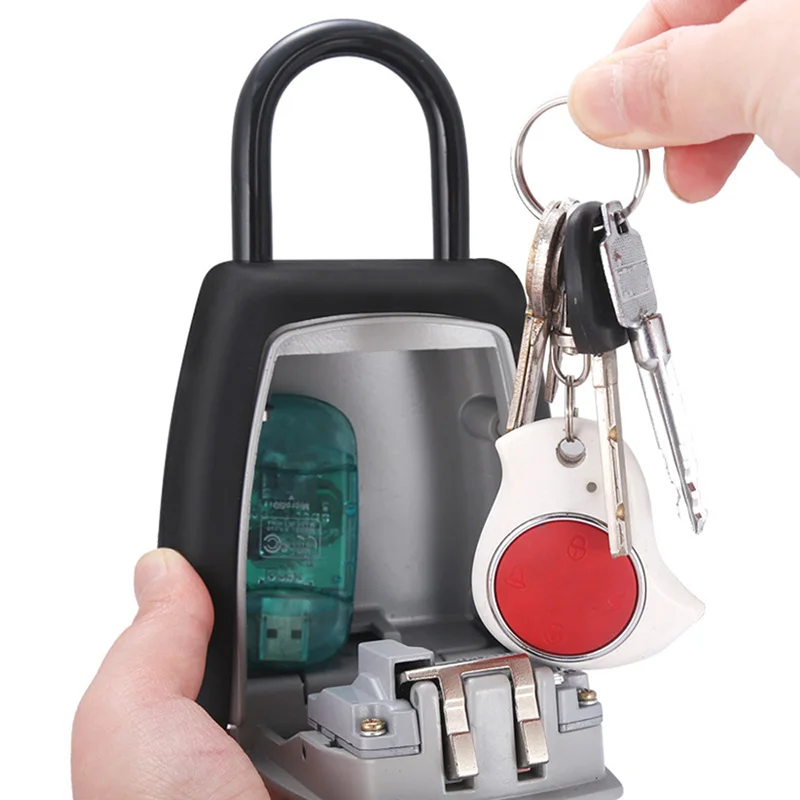 

Password Box Lock Four-Digit Durable Compact Hook Security Organizer Box Case Container Password Box Lock Hook Security Case