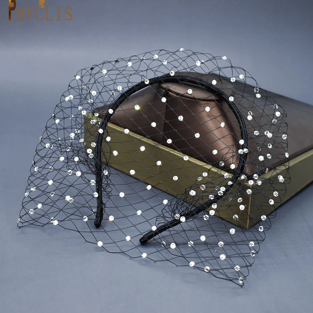 Вуалетка JM19 свадебная шляпа в виде птичьей клетки сетчатая для невесты