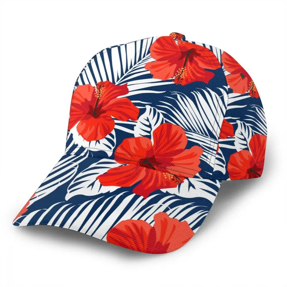 

CINESSD 2020 Summer New Unisex Outdoor Sport Sunscreen Baseball Hat Running Visor Cap Tropical Flowers And Palm Leaves