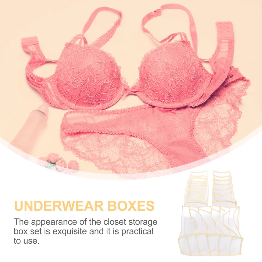 

3Pcs Durable Underwear Storage Boxes Stacked Household Organizing Box for Home