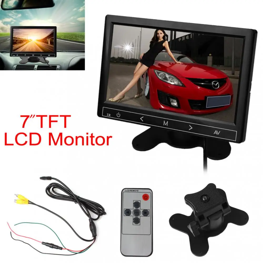7 дюймов 800x480 Автомобильный RGB Цифровой дисплей 2 видео вход монитор заднего вида