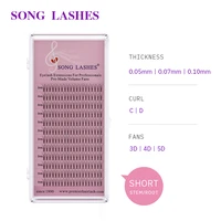 song lashes 0 07 0 10mm thickness premade fan premade volume fans lashes 3d 4d short stem volume lashes eyelash extension