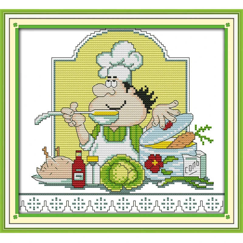 Joy Sunday горячая Распродажа смешная кухонная вышивка крестиком с напечатанной