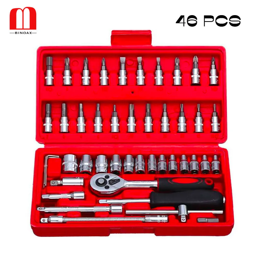 

Набор для ремонта автомобилей и мотоциклов BINOAX, 46 шт./компл., углеродистая сталь