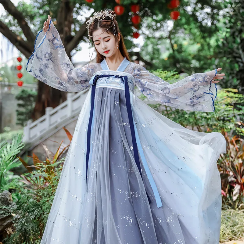 Современный традиционный костюм феи ханьфу для девушек элегантное женское
