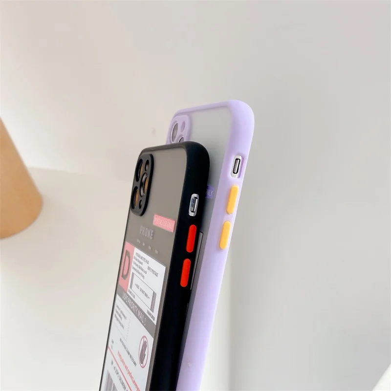 

Hot Luxury street Heed the warning label soft hard Case For iPhone 7 8 plus 11 ProX XS MAX XR fashion barcode Anti-fall Cover