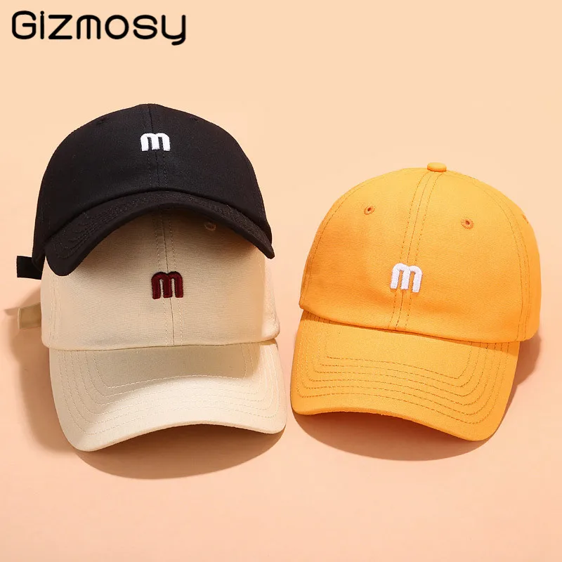 Хлопковые бейсболки с вышивкой букв м в Корейском стиле женские уличные головные